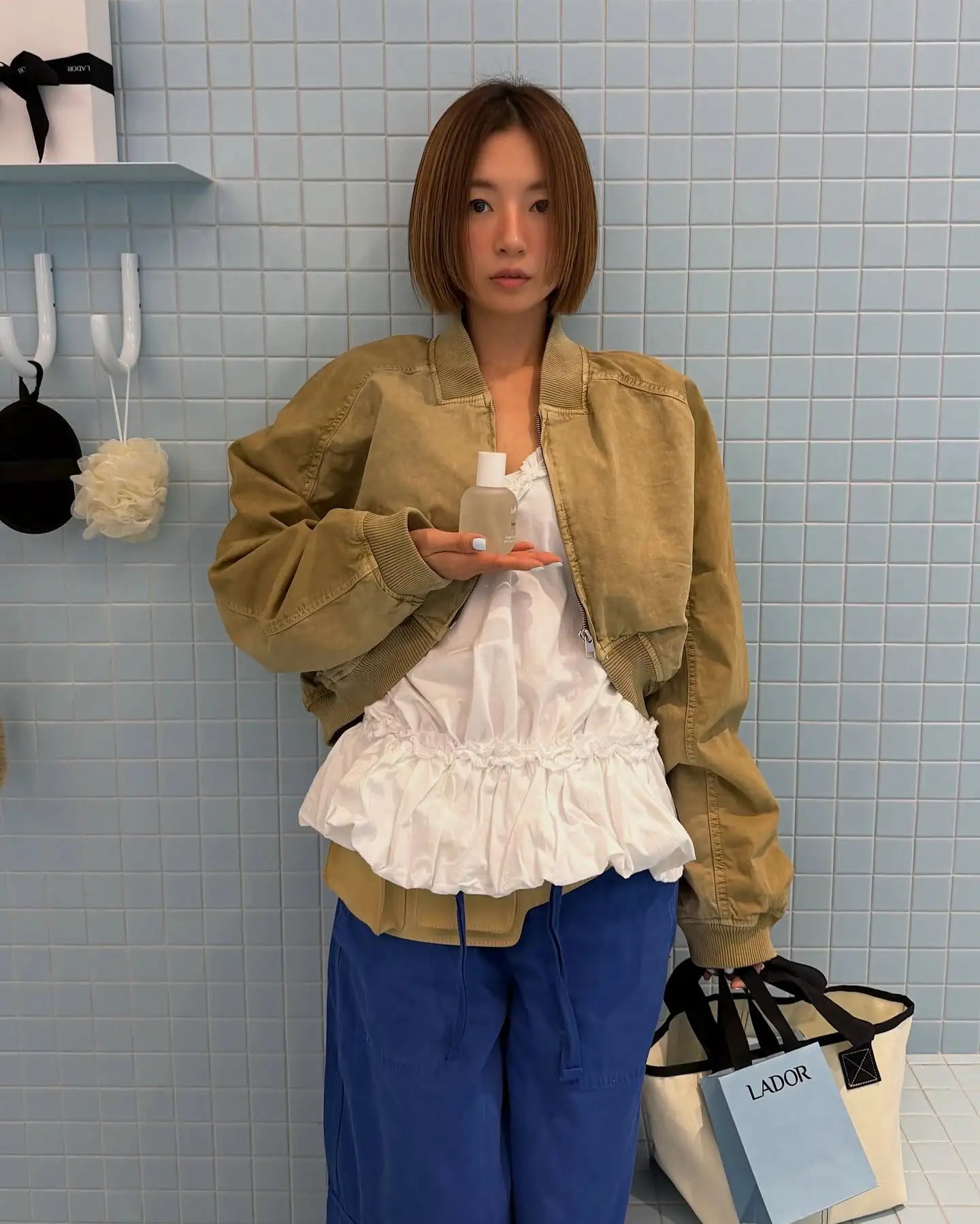 Khaki Cropped Bomber