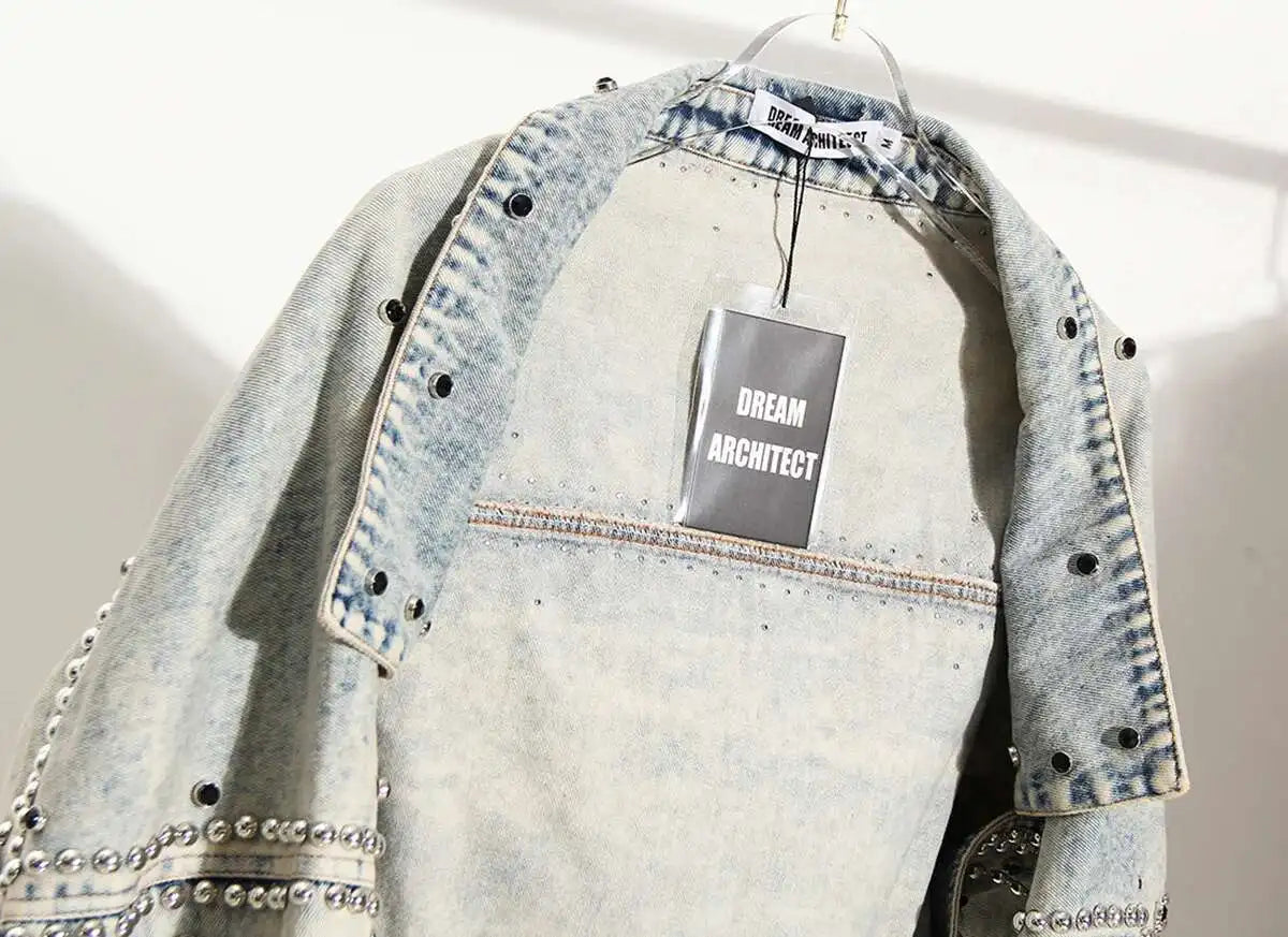 Patchwork Rivet Denim Jacket