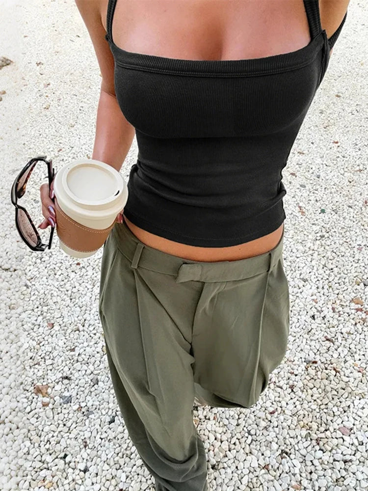 Cross Shoulder Crop Top