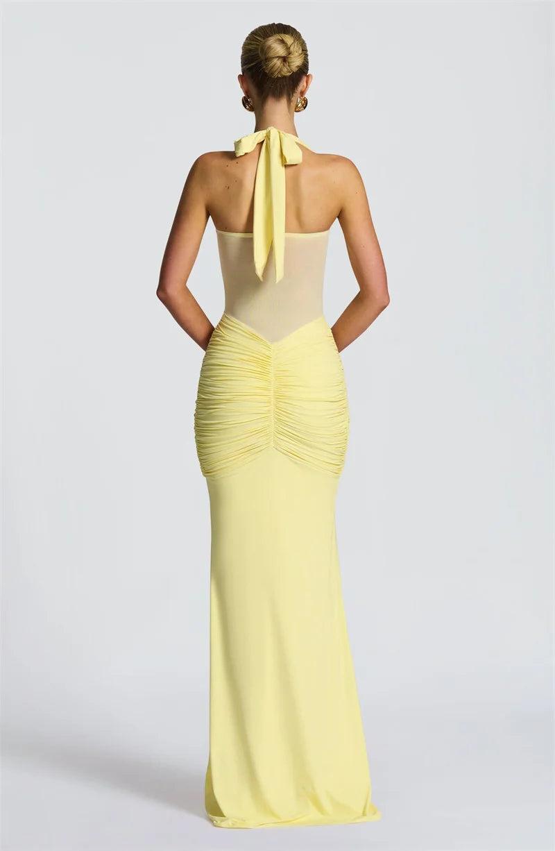 Mesh Waist Maxi Dress