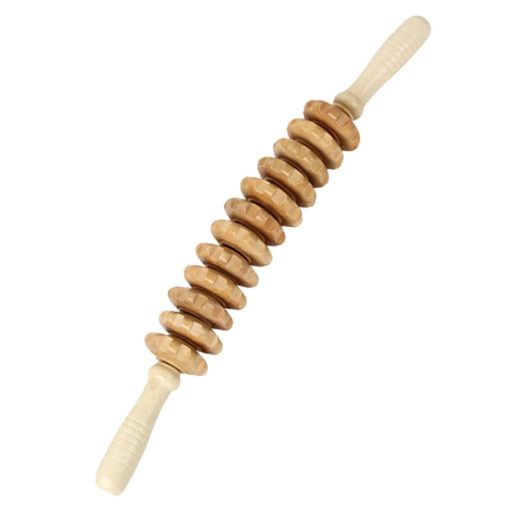 Natural Curved Wooden Massage Roller for Waist and Thigh