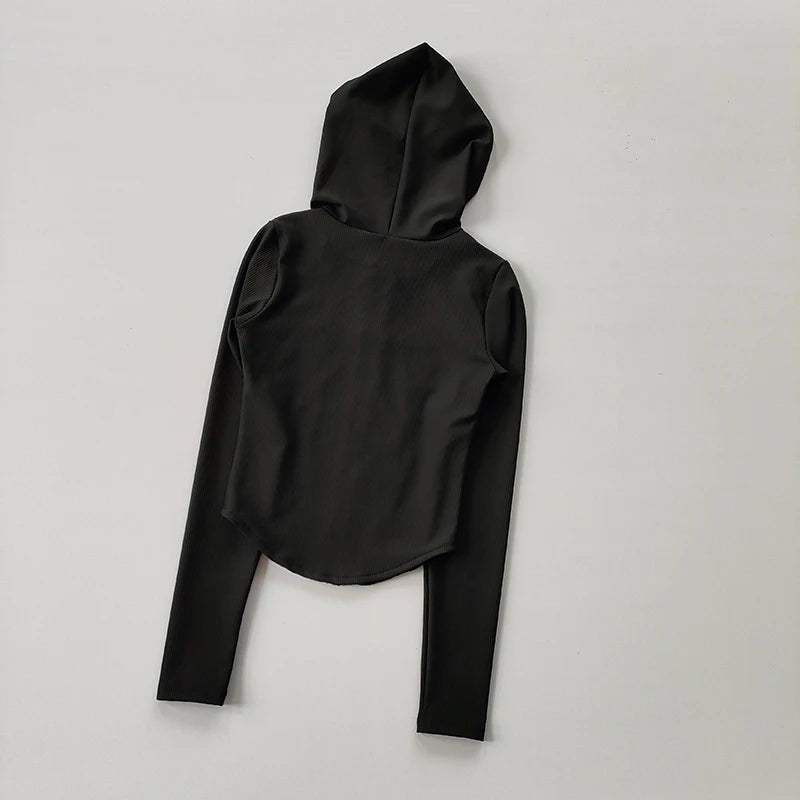 Fitted Ribbed Crop Zip