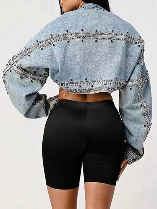 Patchwork Rivet Denim Jacket