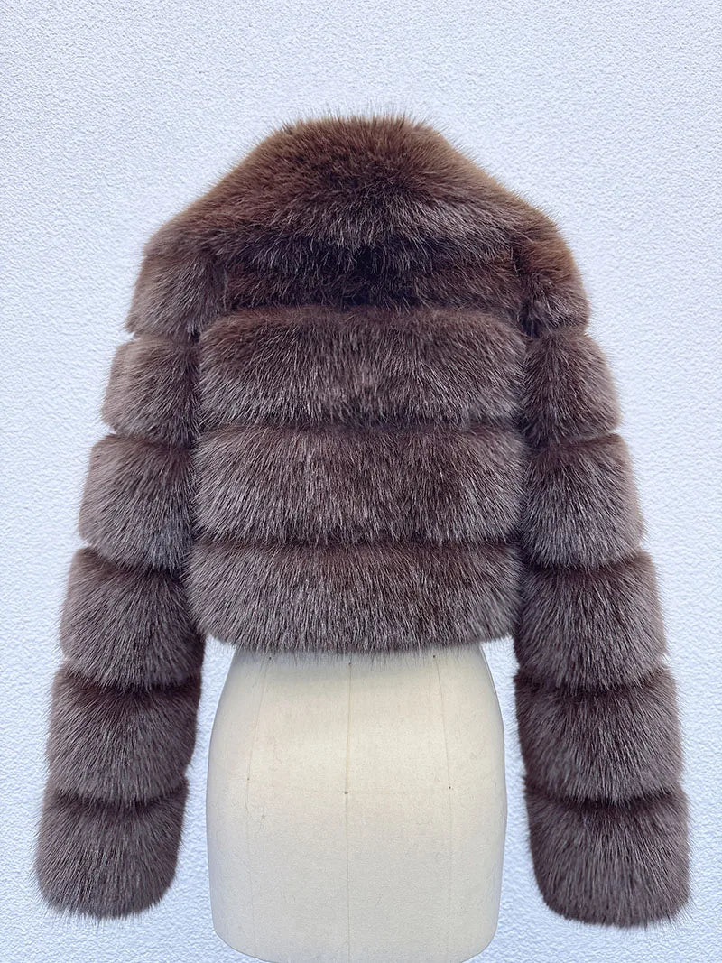 Cropped Faux Fur Coat