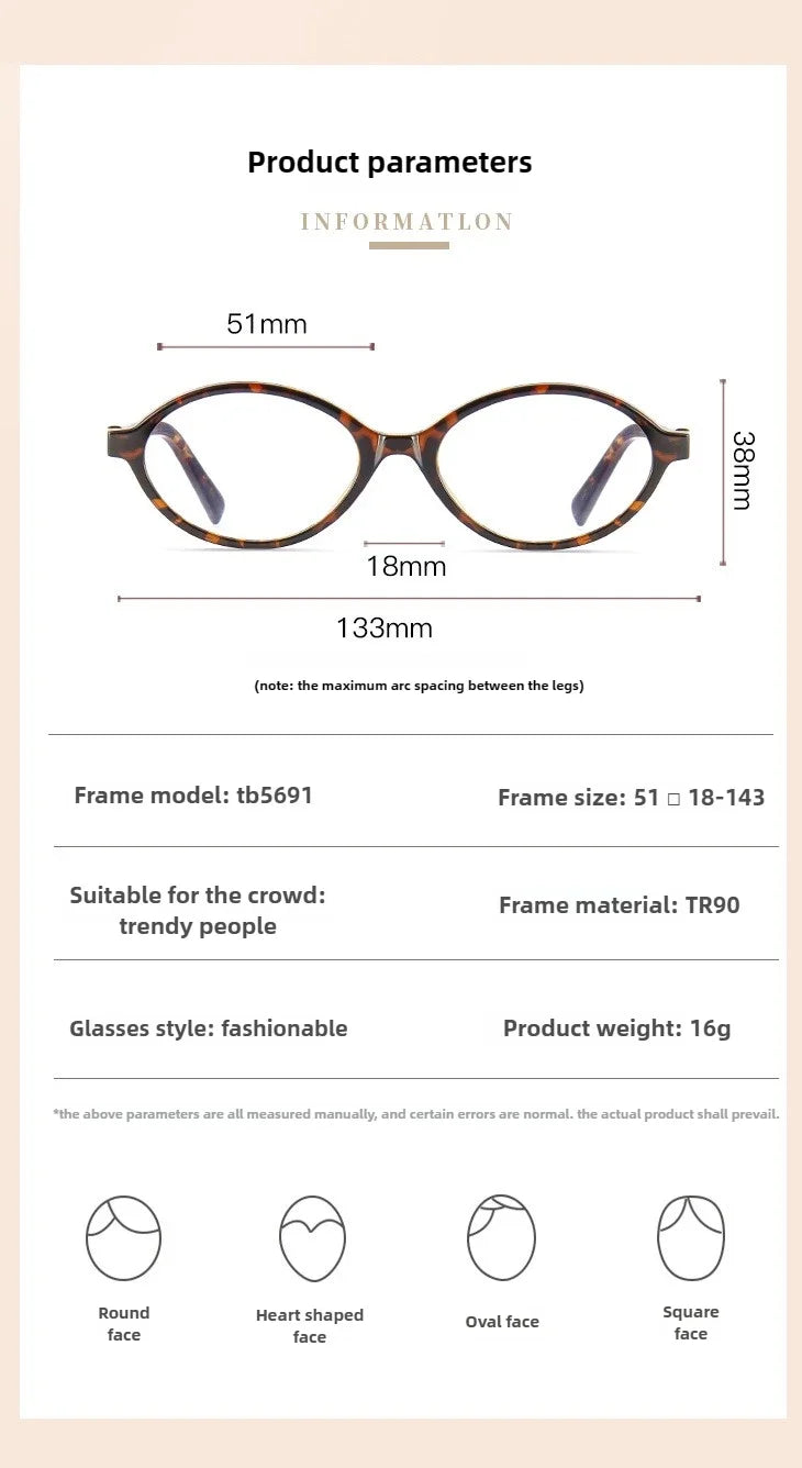 Retro Anti Blue Ray Photochromic Myopia Glasses