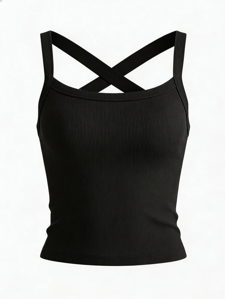 Cross Shoulder Crop Top