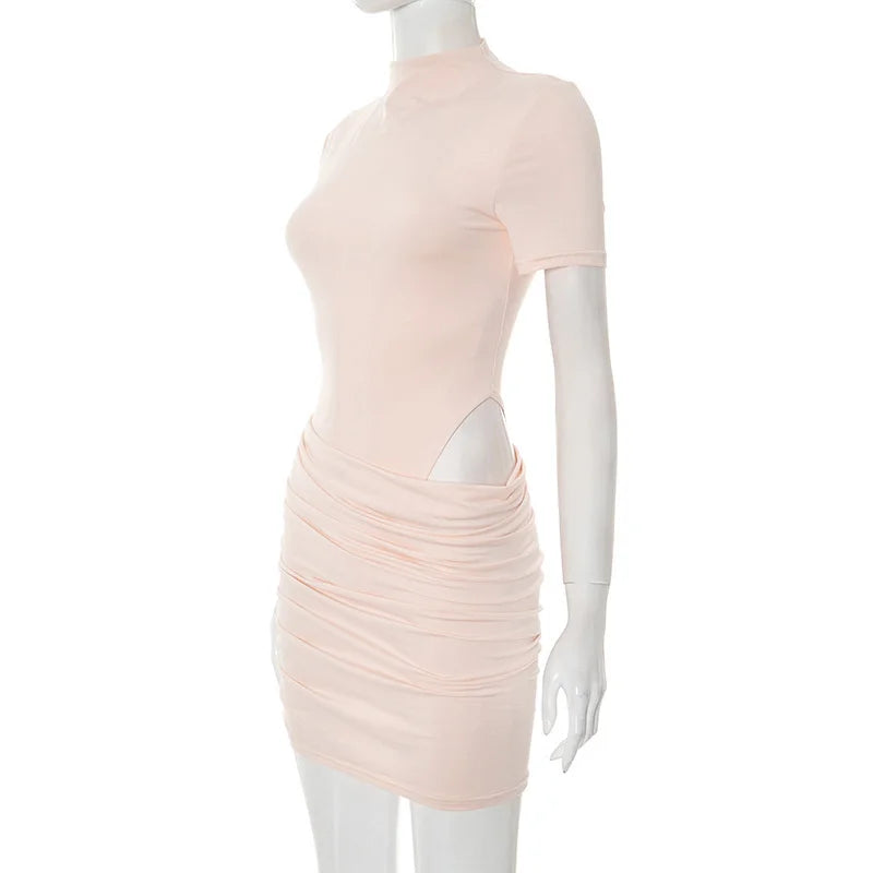 Hollowed Out Short Sleeve Mini