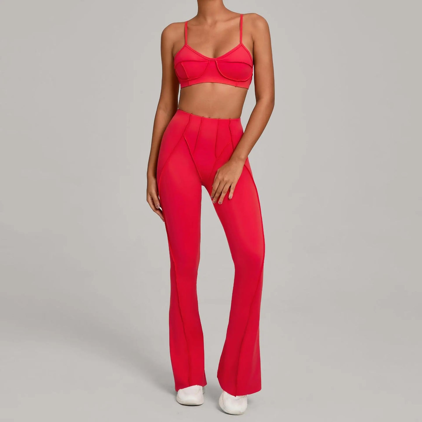 Sports Bra Flared Leggings Yoga Set