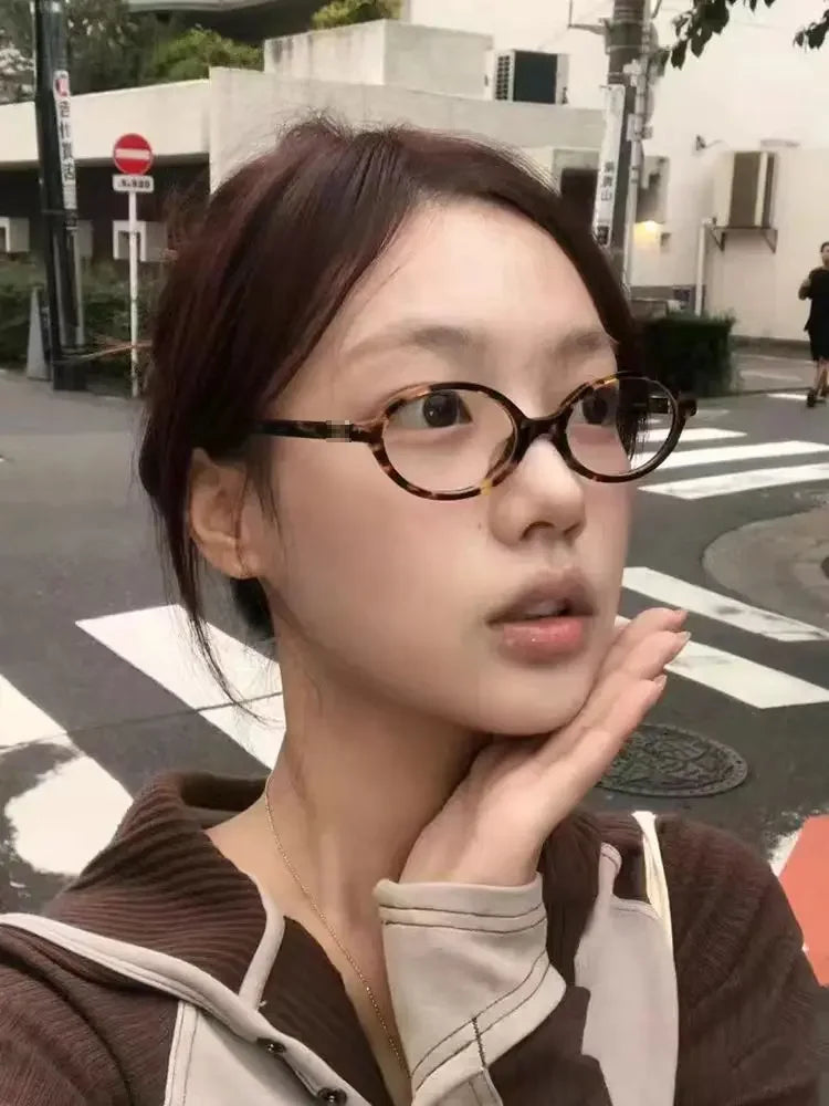 Retro Anti Blue Ray Photochromic Myopia Glasses