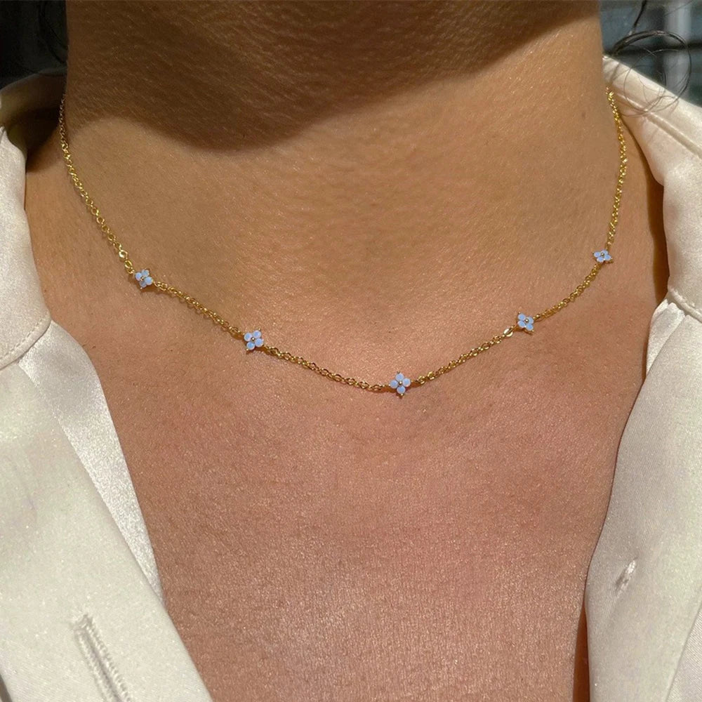 18K Gold Plated Stainless Steel Four Leaf Knecklace