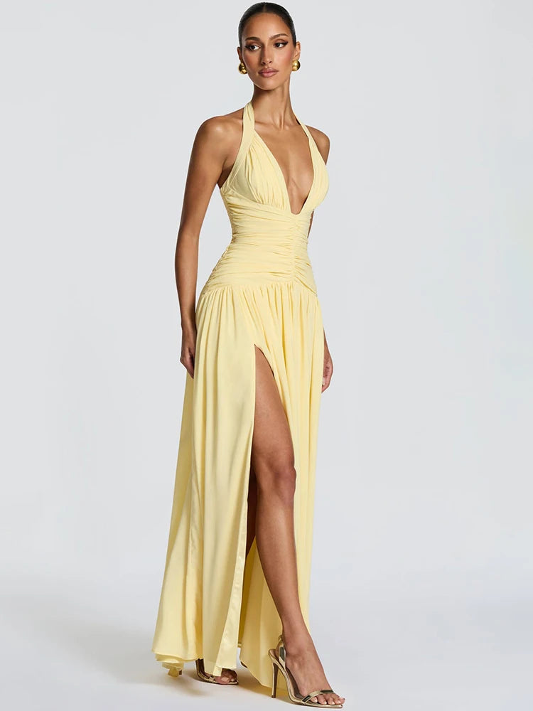 Deep V Maxi Dress