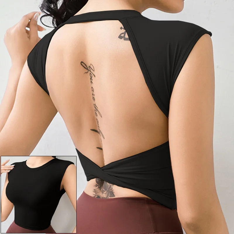 Breathable Backless Sports Crop