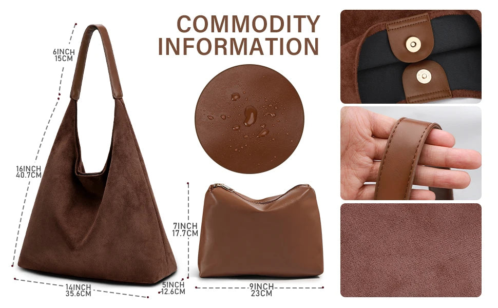 Vintage Suede Tote Bag