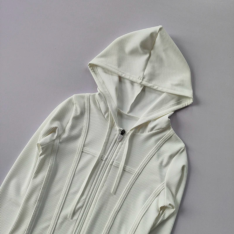 Fitted Ribbed Crop Zip