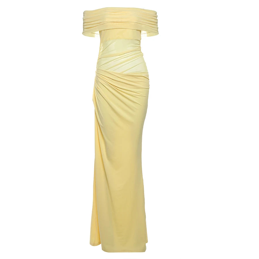 Ruched Mesh Patchwork Bodycon Dress