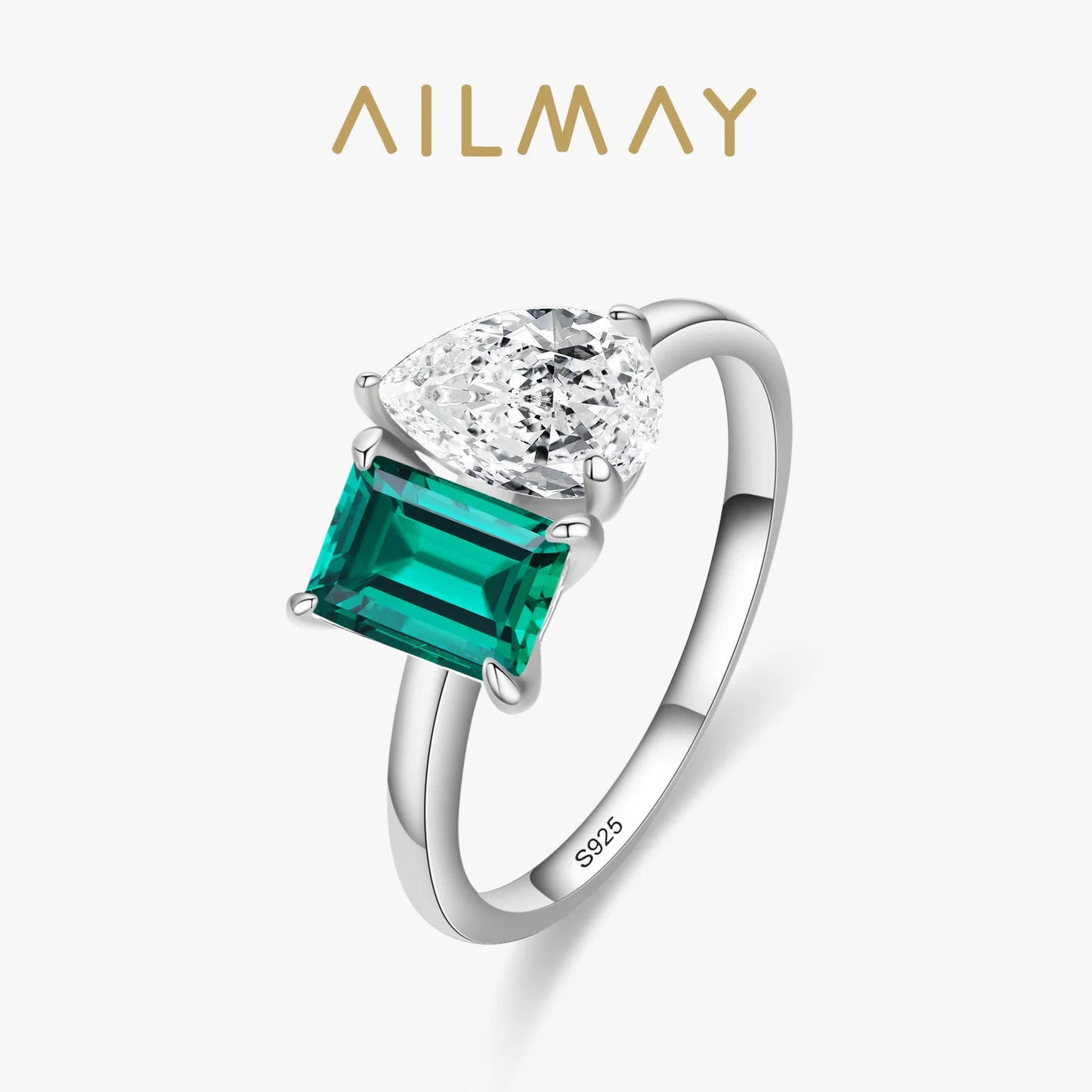 Sterling Silver Green Zirconia Ring