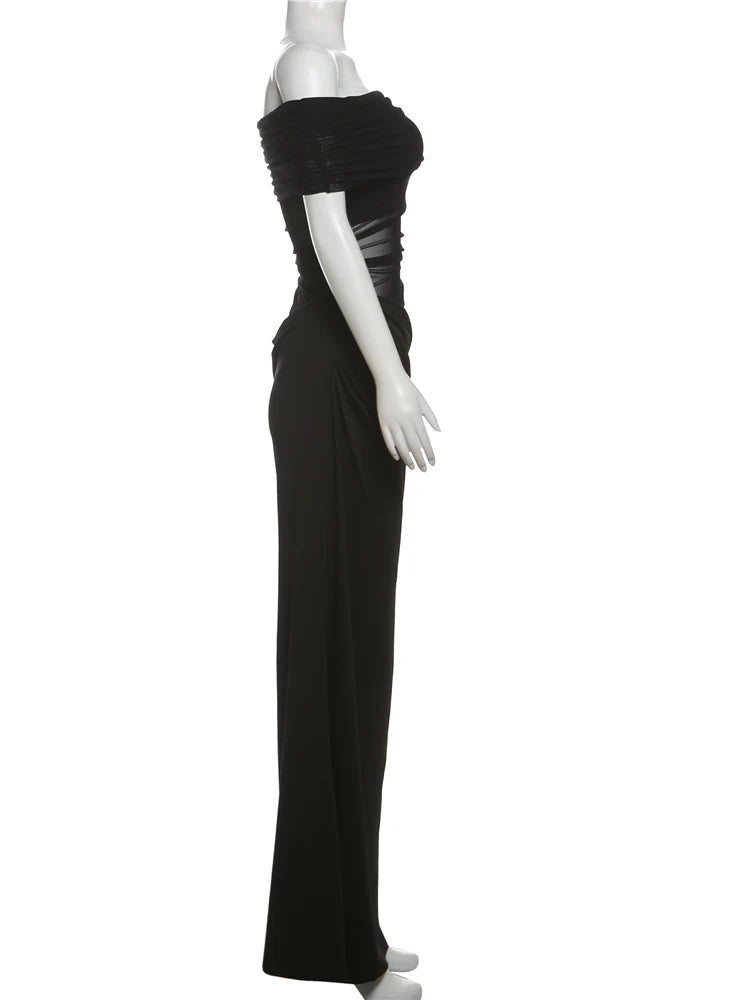 Ruched Mesh Patchwork Bodycon Dress