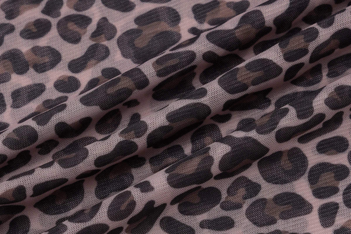 Leopard Bodycon Long Sleeve Crop
