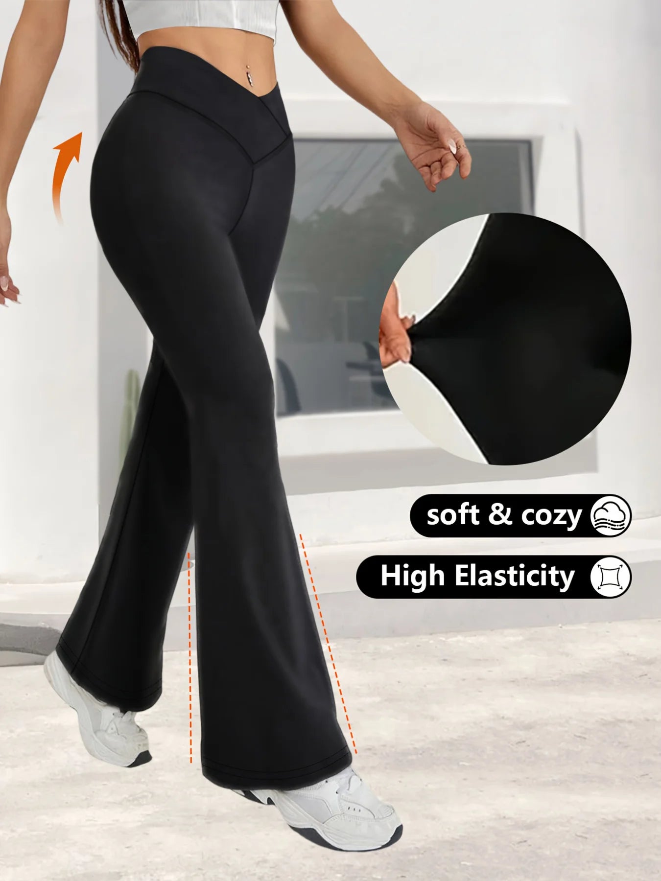V Waist Bellbottom leggings