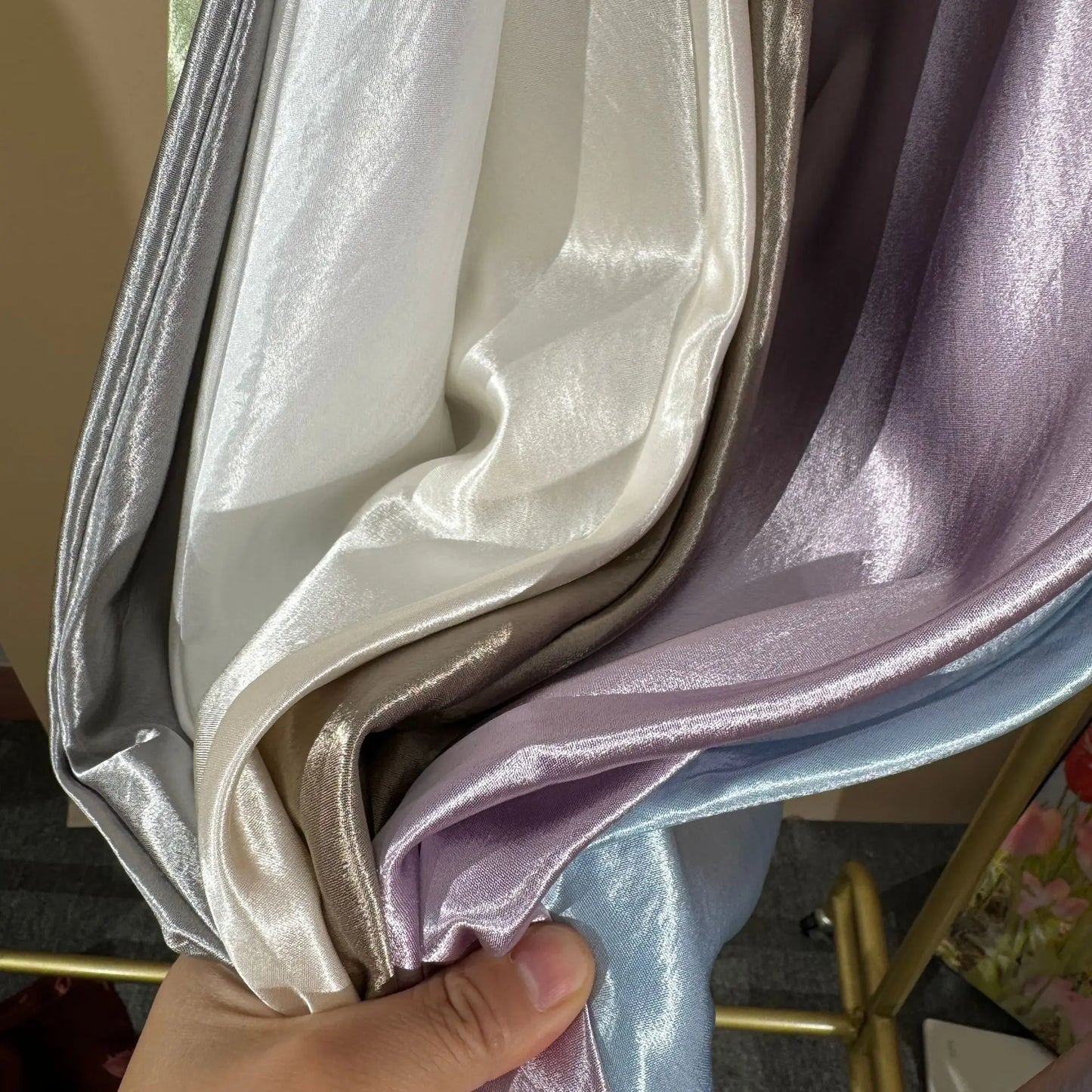 Glossy Satin Midi Skirt