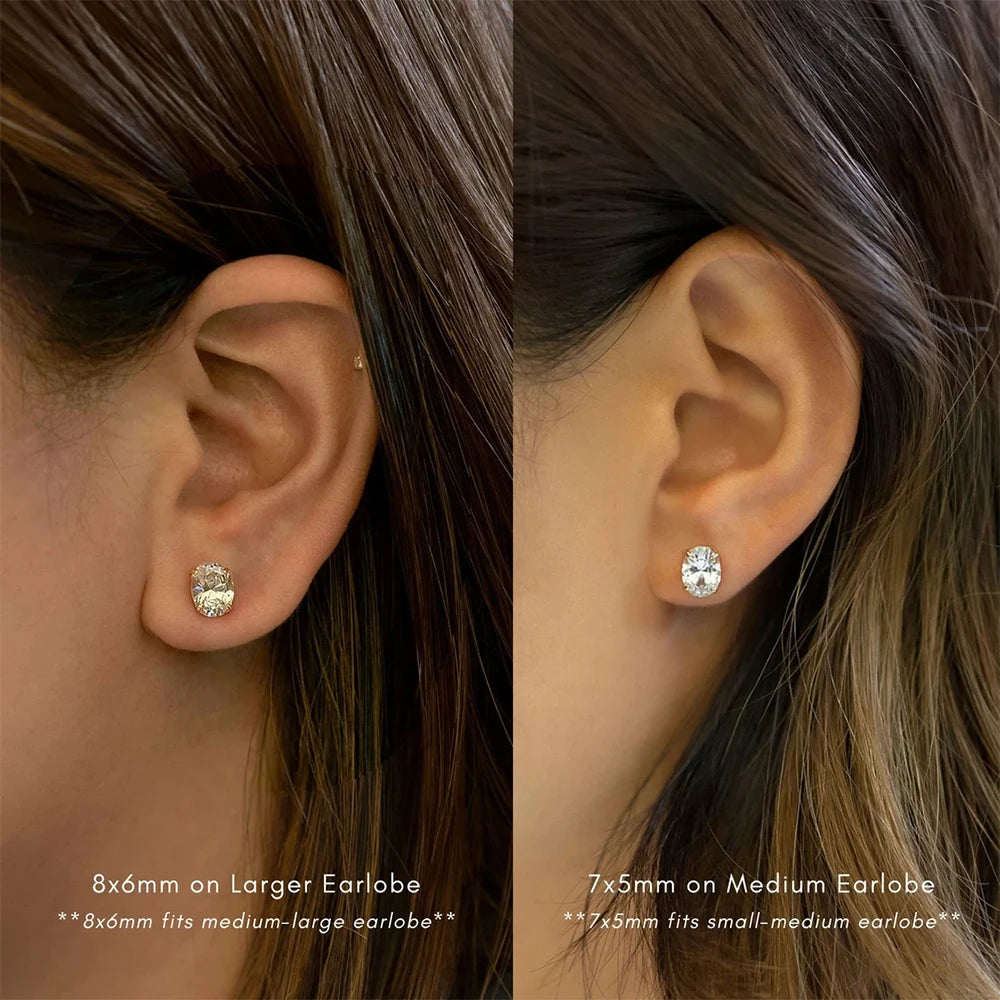 0.5-5ct Oval Cut Moissanite Stud Earrings