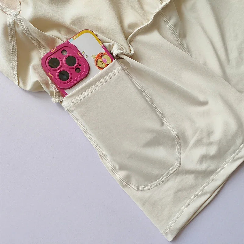 High-Waisted Sports Shorts