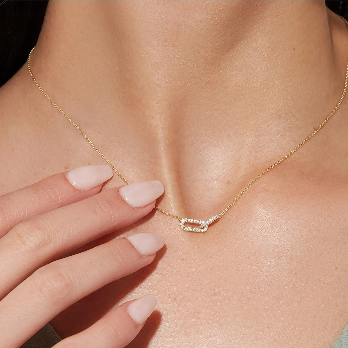 Double Circle Pendant Necklace