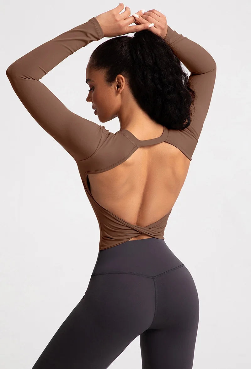 Breathable Backless Sports Crop