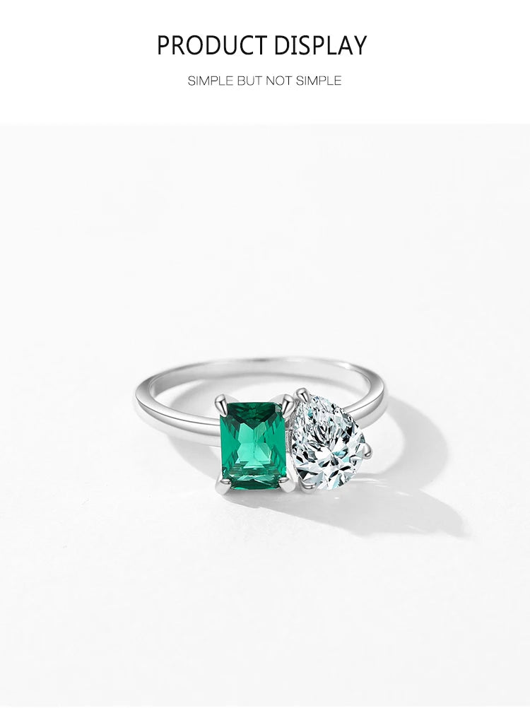 Sterling Silver Green Zirconia Ring