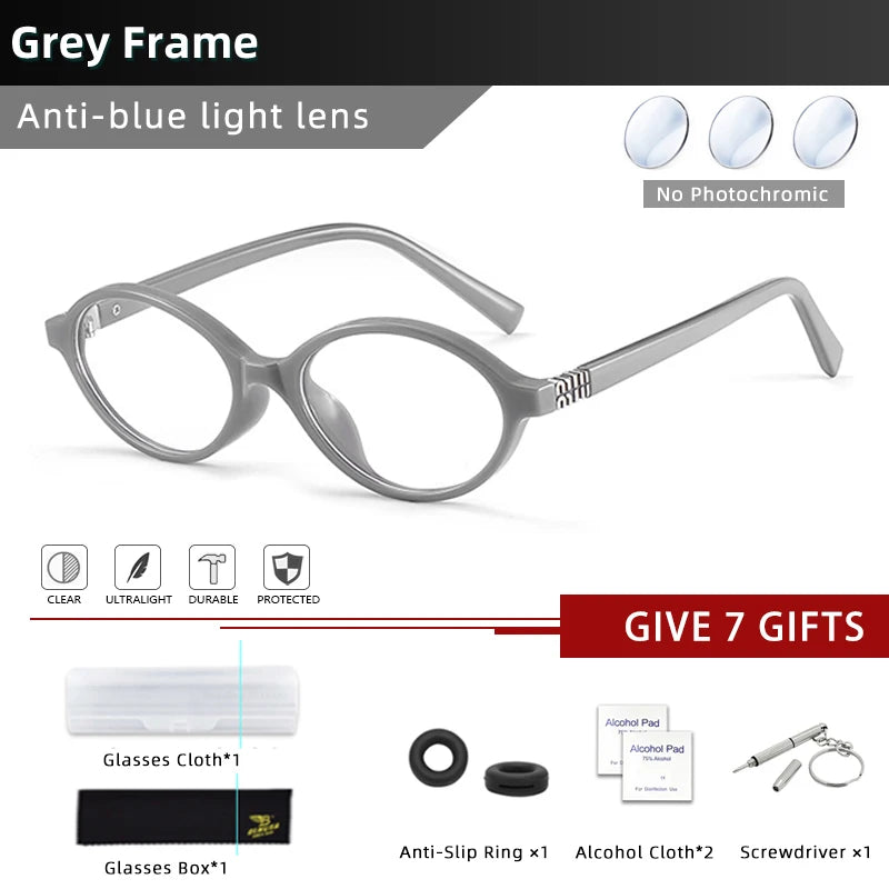 Retro Anti Blue Ray Photochromic Myopia Glasses