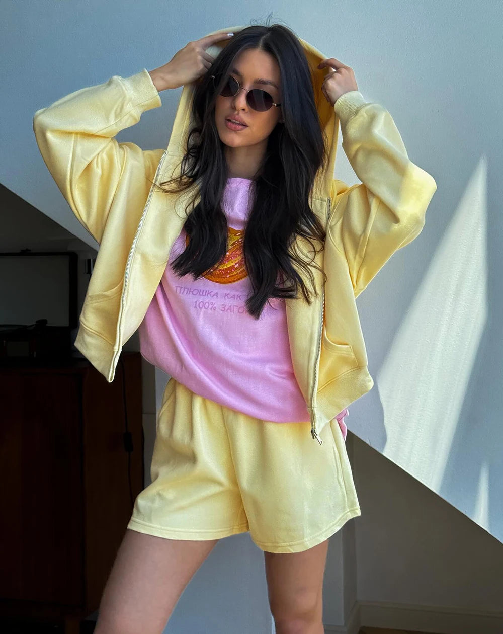 Cotton Hoodie & Shorts Set