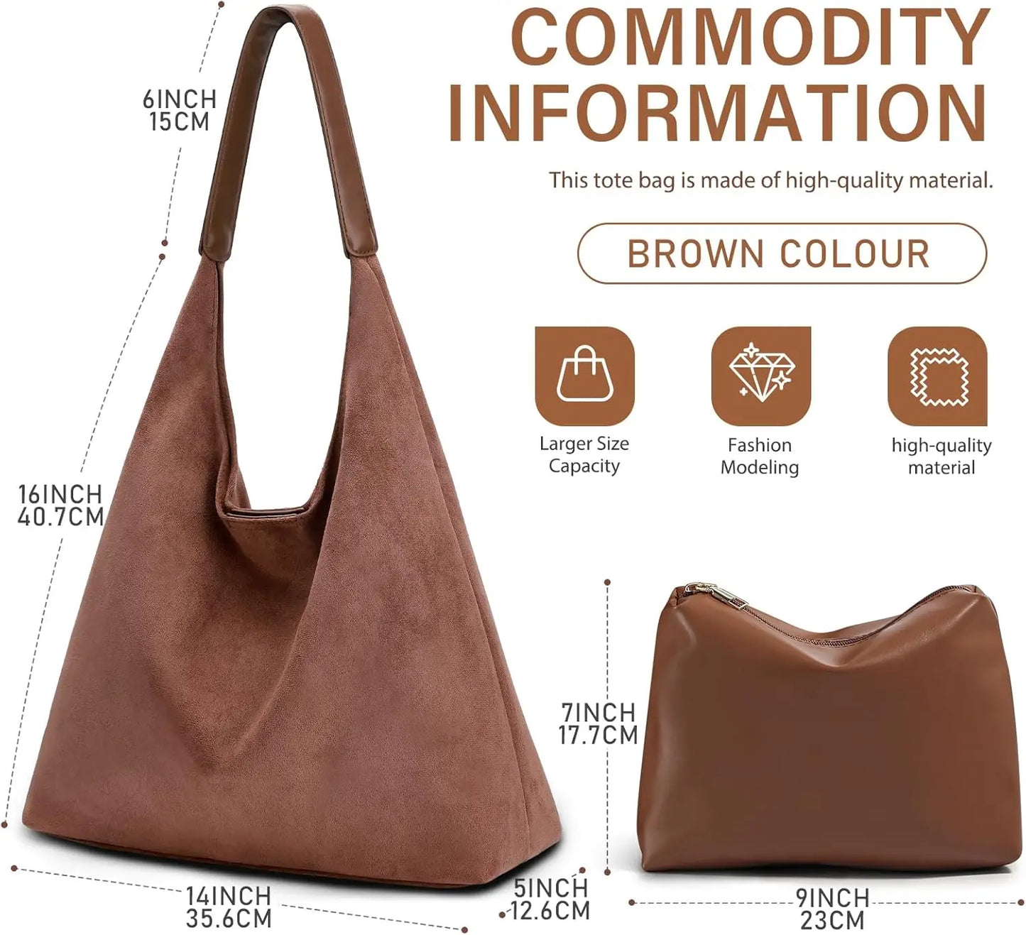 Vintage Suede Tote Bag