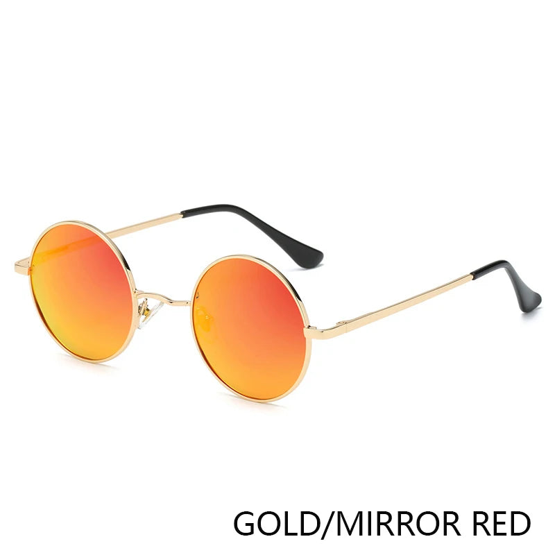 Retro Polarized Round Metal Frame Sunglasses