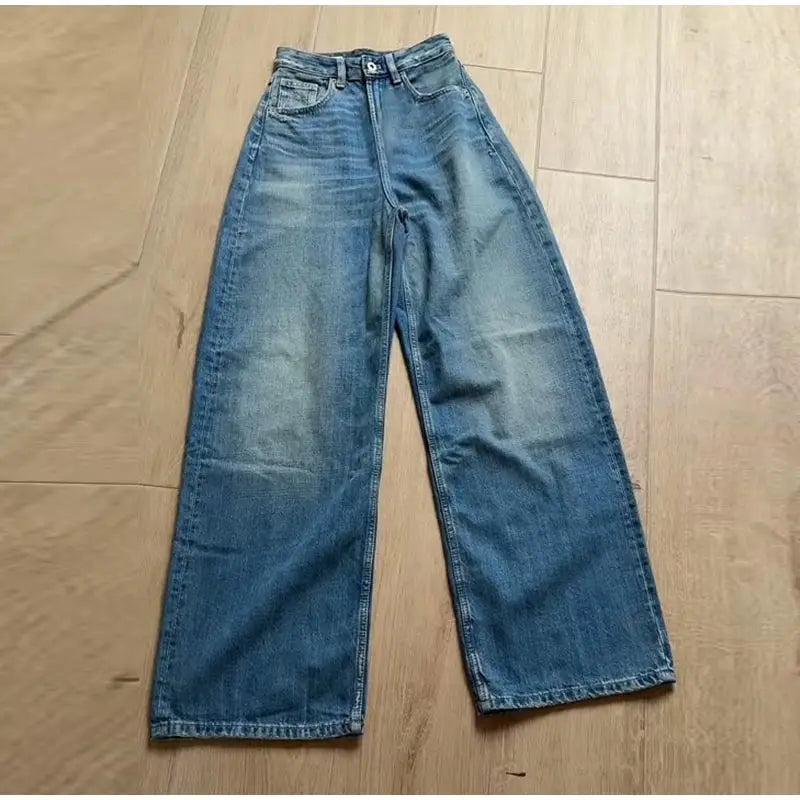 Leather Patchwork Denim Trousers