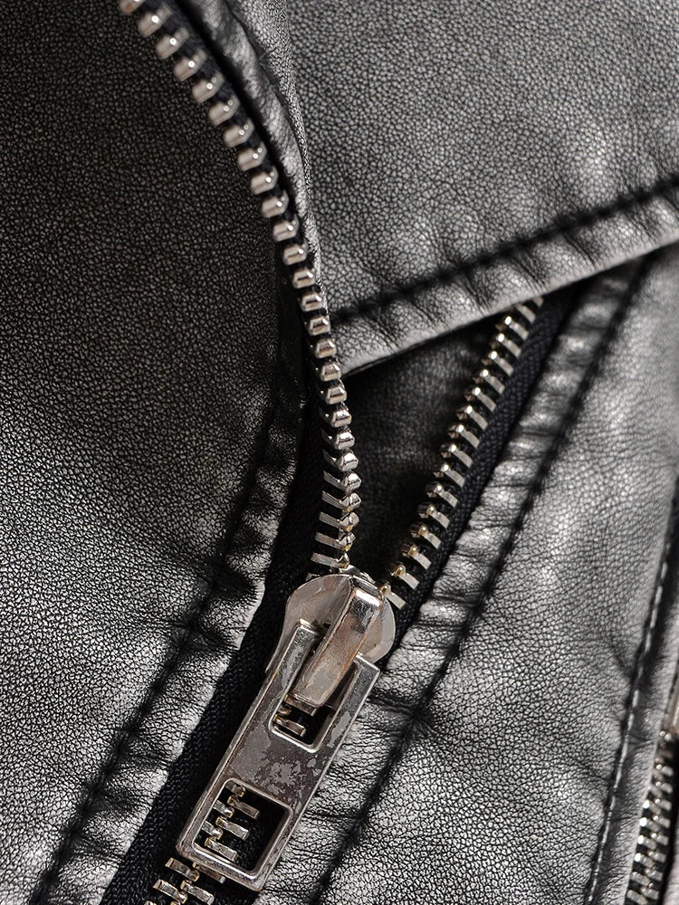 Vintage Washed Crop Faux Leather Jacket