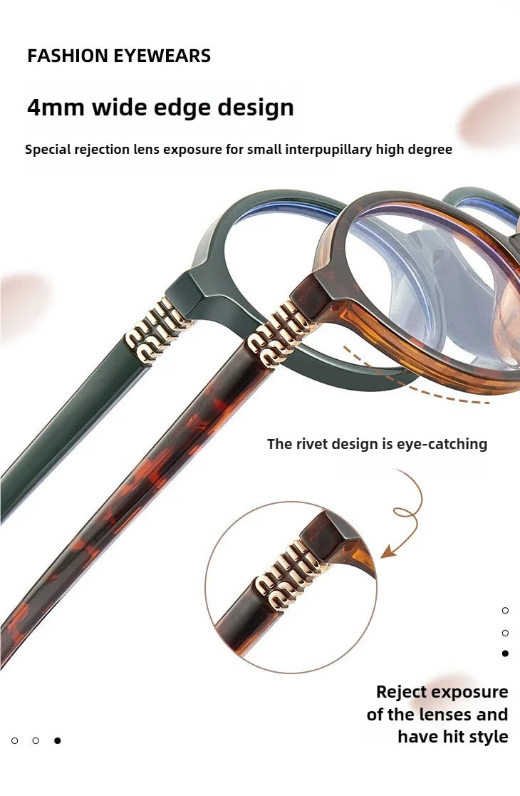 Retro Anti Blue Ray Photochromic Myopia Glasses
