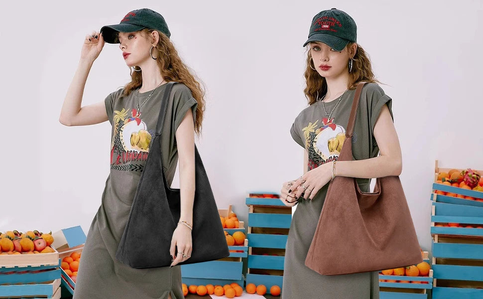 Vintage Suede Tote Bag