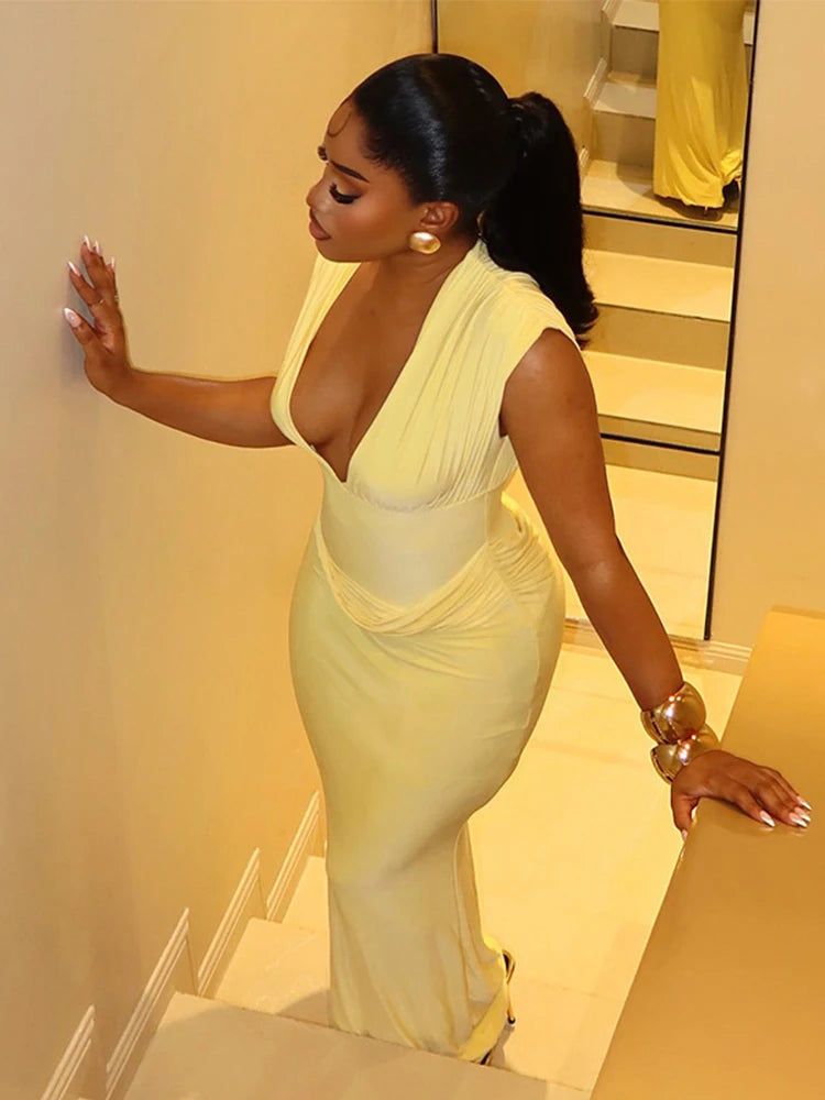 Ruched Bodycon Maxi Dress