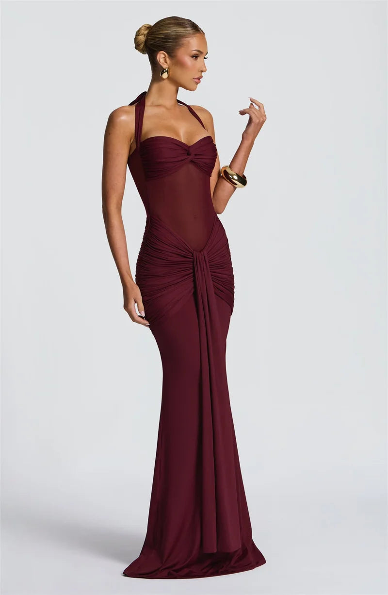 Mesh Waist Maxi Dress