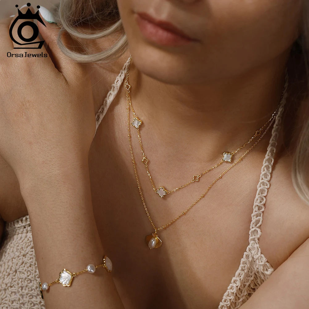 Hollow Clover Chain Necklace