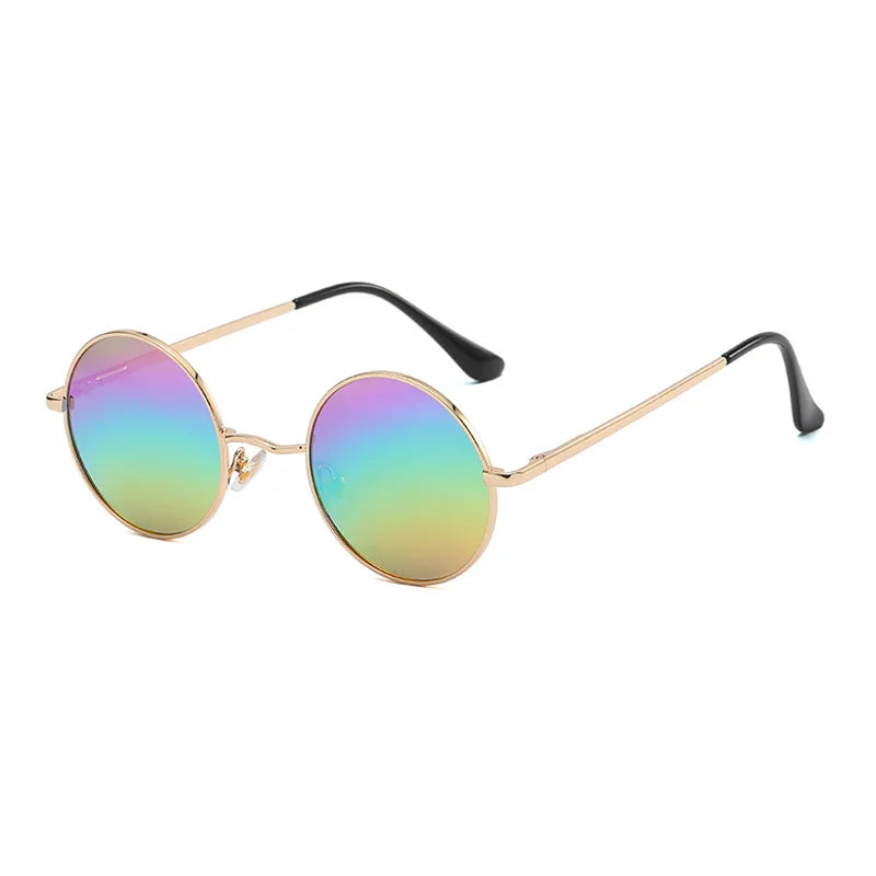 Retro Polarized Round Metal Frame Sunglasses