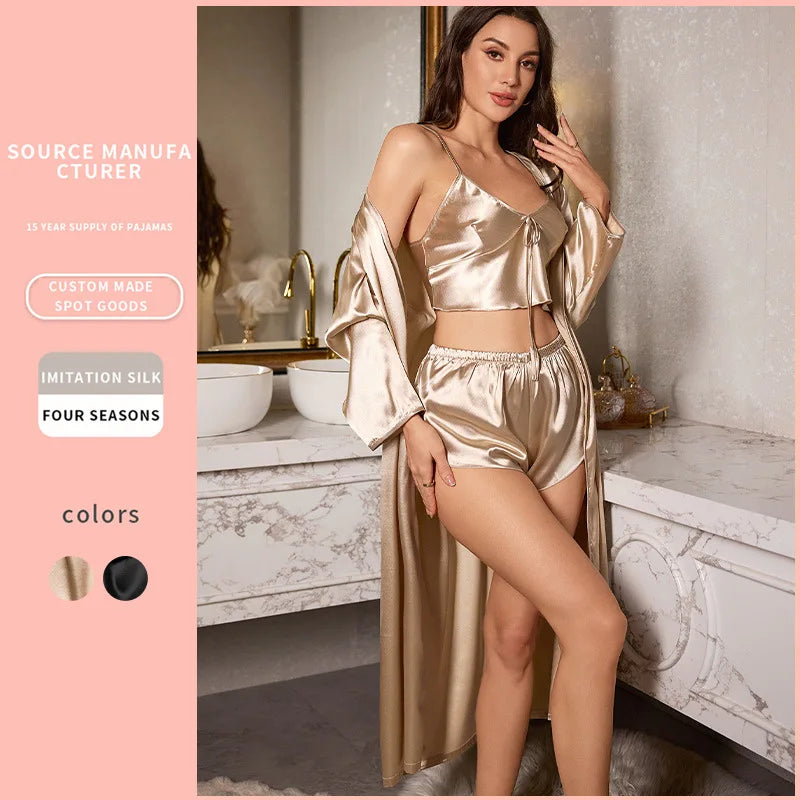 3PCS Satin Robe Set