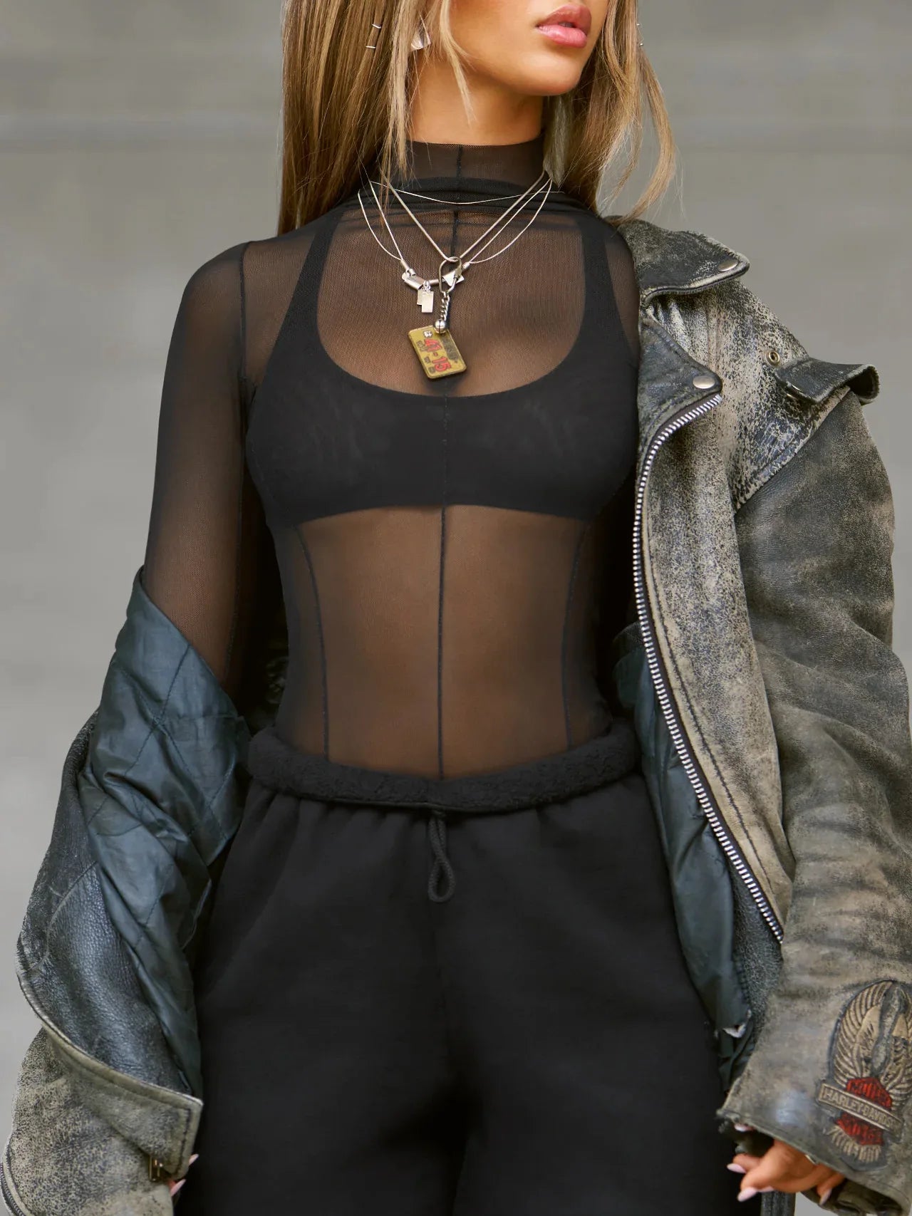 Mesh Slim-Fit Long Sleeve