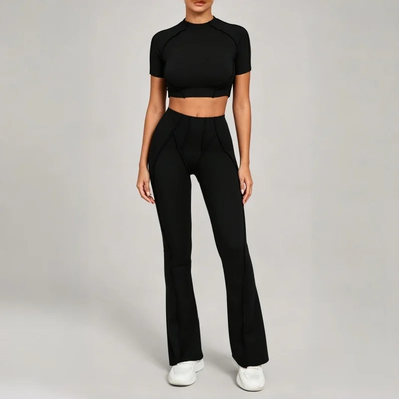 Baby T Crop Flare Leggins Yoga Set