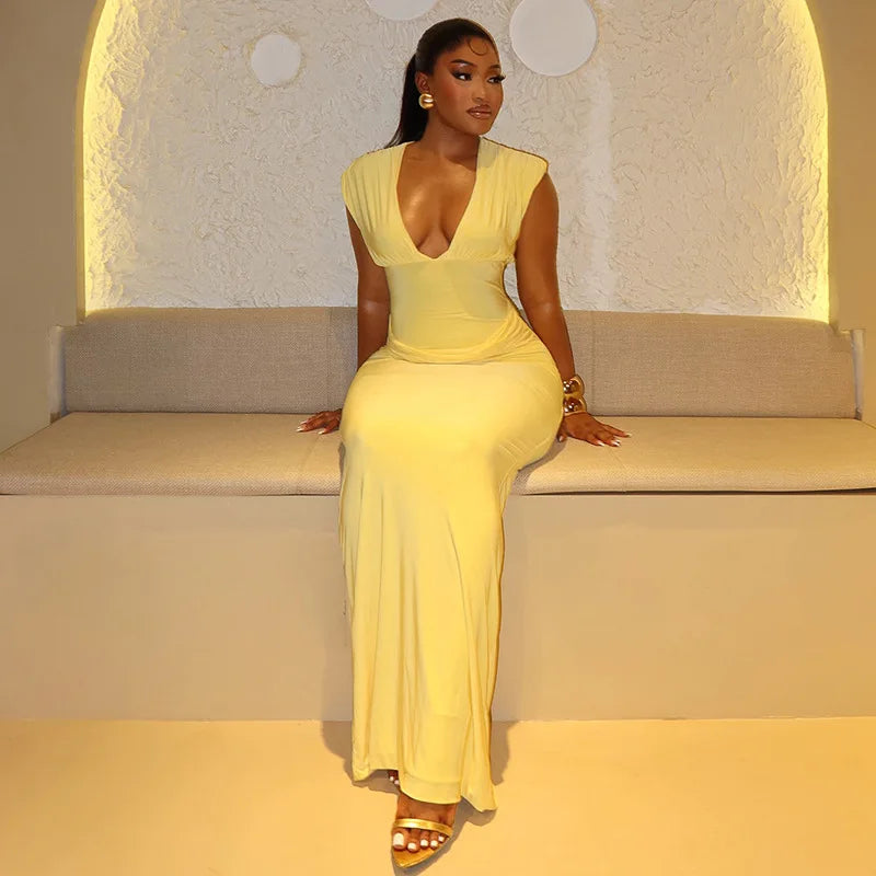 Ruched Bodycon Maxi Dress