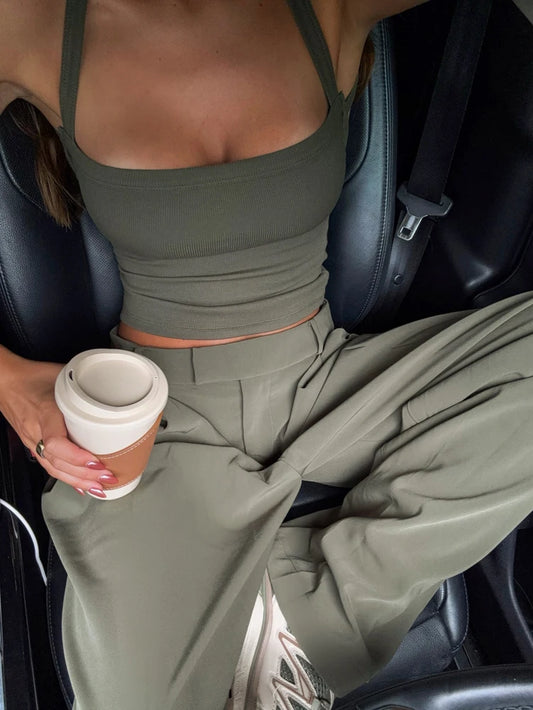 Cross Shoulder Crop Top