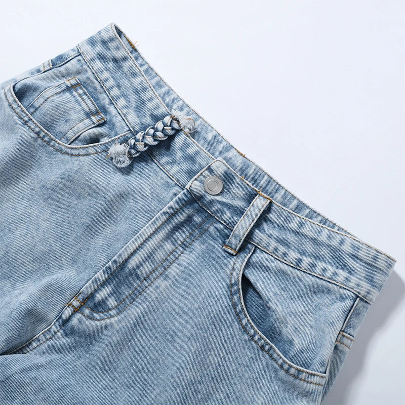 Hollow-out Denim Pants