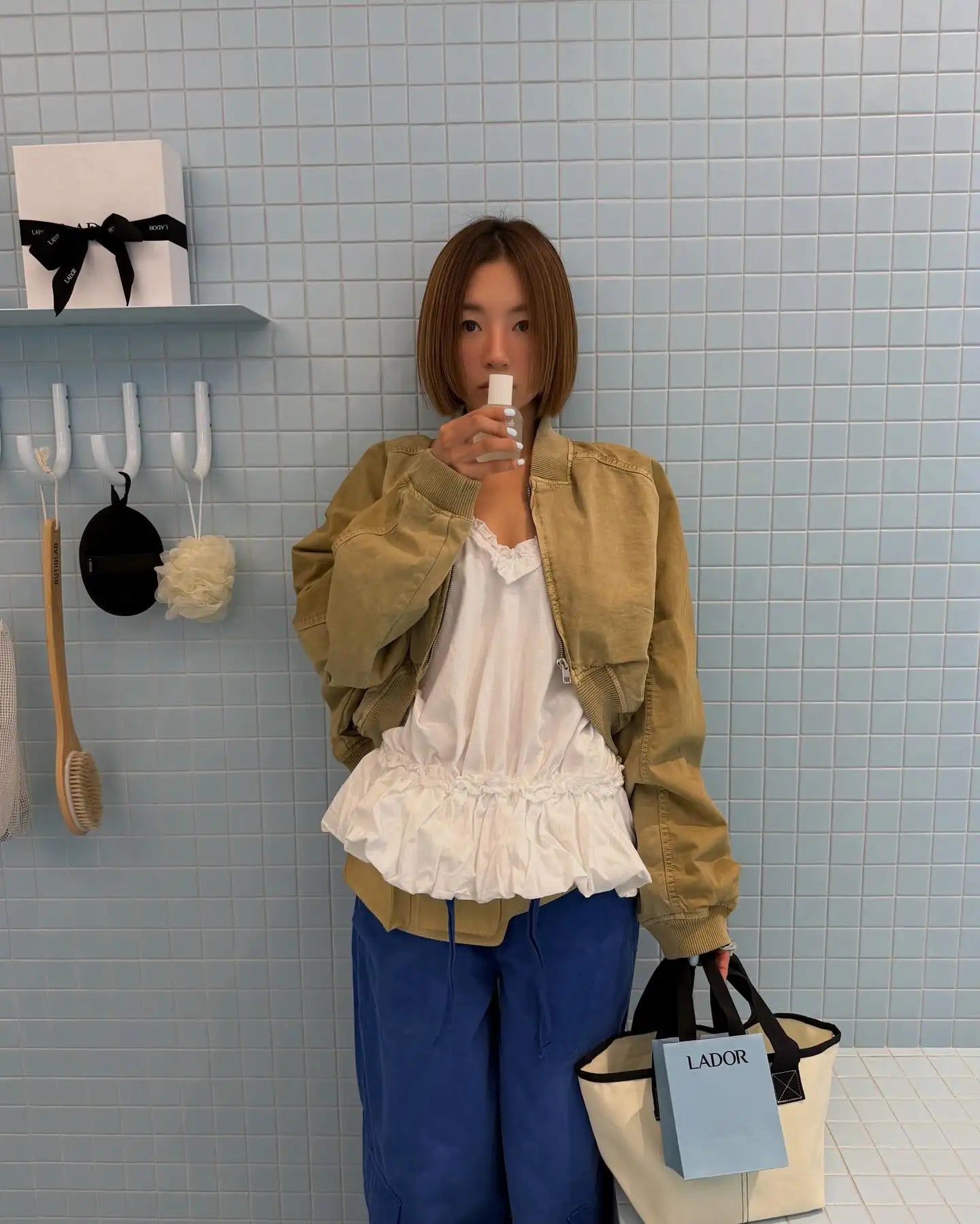 Khaki Cropped Bomber