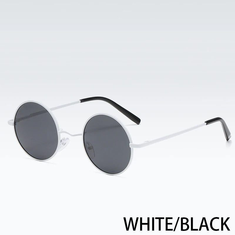 Retro Polarized Round Metal Frame Sunglasses