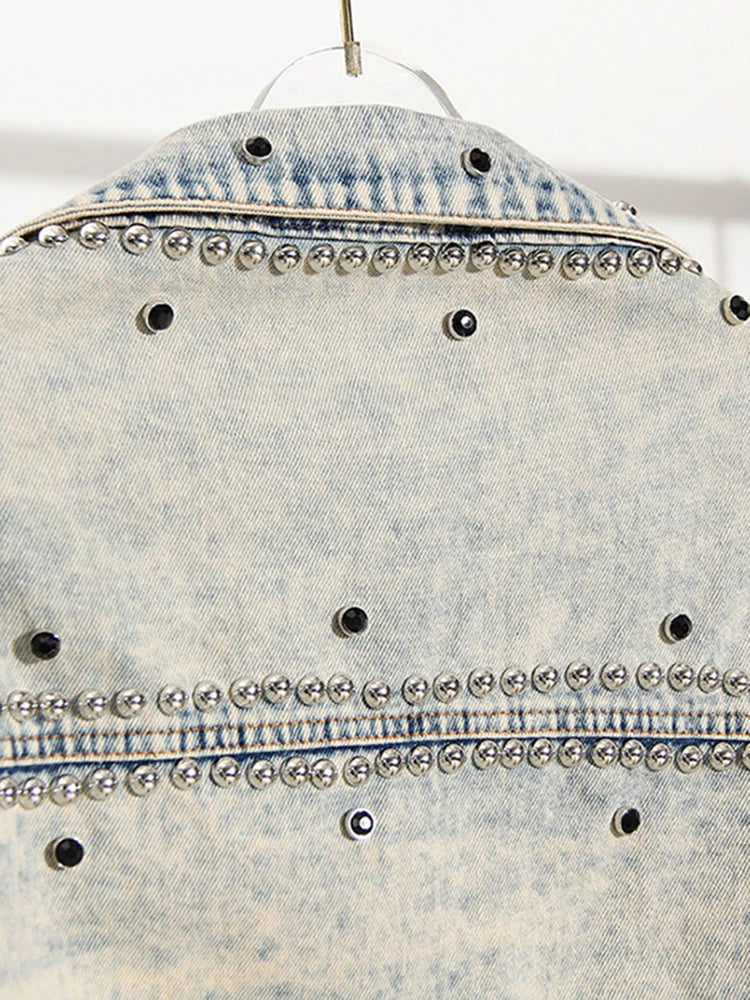 Patchwork Rivet Denim Jacket